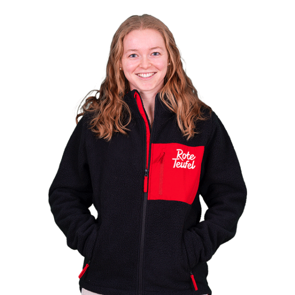 Rote Teufel Teddy-Jacke schwarz
